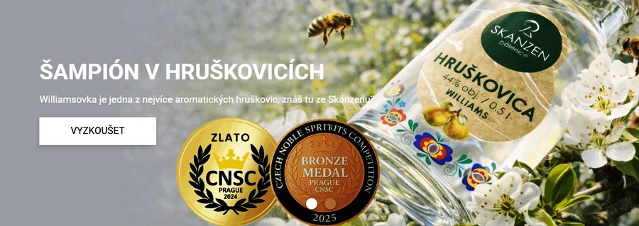 Skanzen Modrá Hruškovice Williams 44% 0,5L